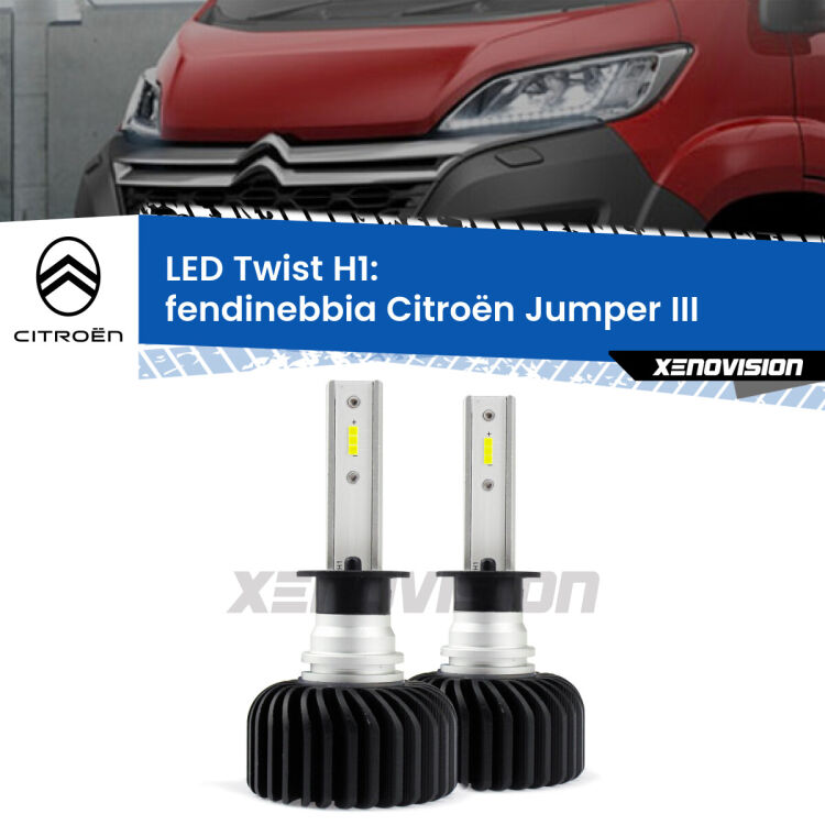 <strong>Kit fendinebbia LED</strong> H1 per <strong>Citroën Jumper</strong> III in poi. Compatte, impermeabili, senza ventola: praticamente indistruttibili. Top Quality.