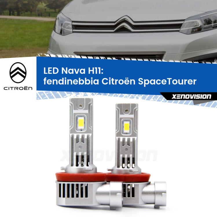 <strong>Fendinebbia LED no-spie per Citroën SpaceTourer</strong>  2016 in poi. Coppia lampade <strong>H11</strong> modello Nava canbus, raffreddate a ventola.