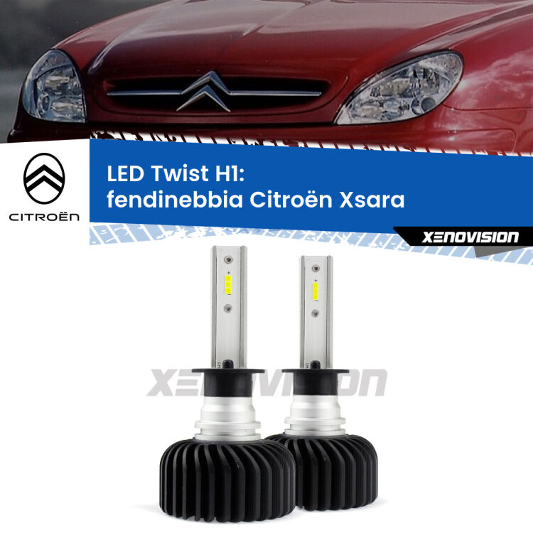 <strong>Kit fendinebbia LED</strong> H1 per <strong>Citroën Xsara</strong>  1997 - 2003. Compatte, impermeabili, senza ventola: praticamente indistruttibili. Top Quality.