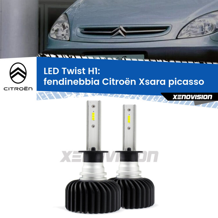 <strong>Kit fendinebbia LED</strong> H1 per <strong>Citroën Xsara picasso</strong>  prima serie. Compatte, impermeabili, senza ventola: praticamente indistruttibili. Top Quality.