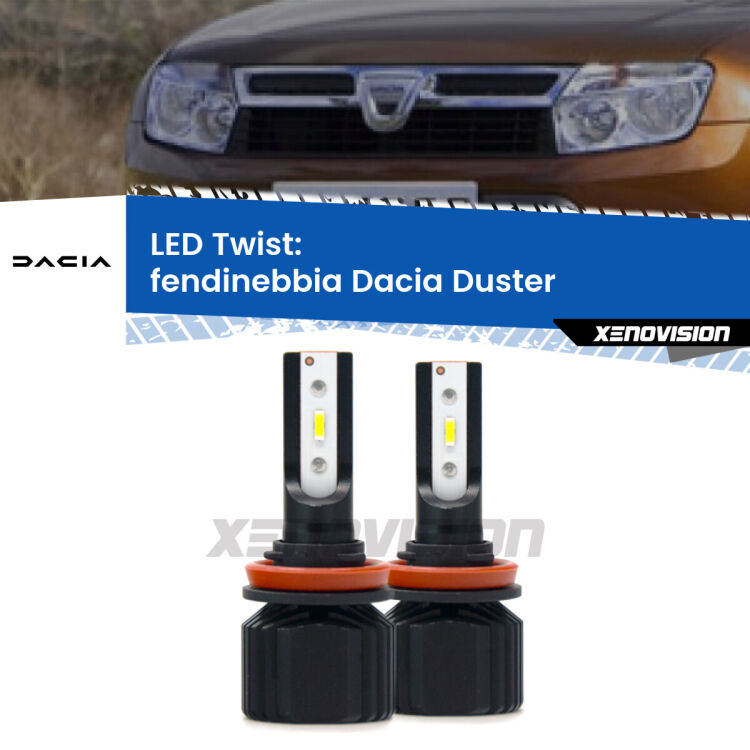 <strong>Kit fendinebbia LED</strong> per <strong>Dacia Duster</strong>  2010 - 2013. Compatte, impermeabili, senza ventola: praticamente indistruttibili. Top Quality.