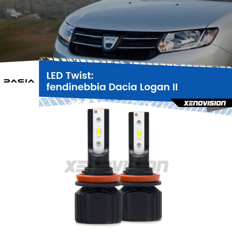 <strong>Kit fendinebbia LED</strong> per <strong>Dacia Logan</strong> II 2012 in poi. Compatte, impermeabili, senza ventola: praticamente indistruttibili. Top Quality.