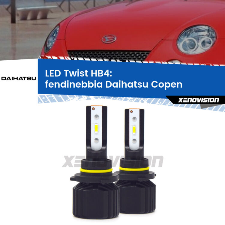 <strong>Kit fendinebbia LED</strong> HB4 per <strong>Daihatsu Copen</strong>  2003 - 2012. Compatte, impermeabili, senza ventola: praticamente indistruttibili. Top Quality.