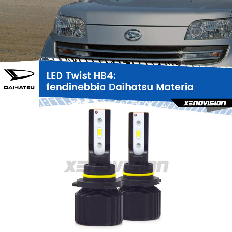 <strong>Kit fendinebbia LED</strong> HB4 per <strong>Daihatsu Materia</strong>  2006 in poi. Compatte, impermeabili, senza ventola: praticamente indistruttibili. Top Quality.