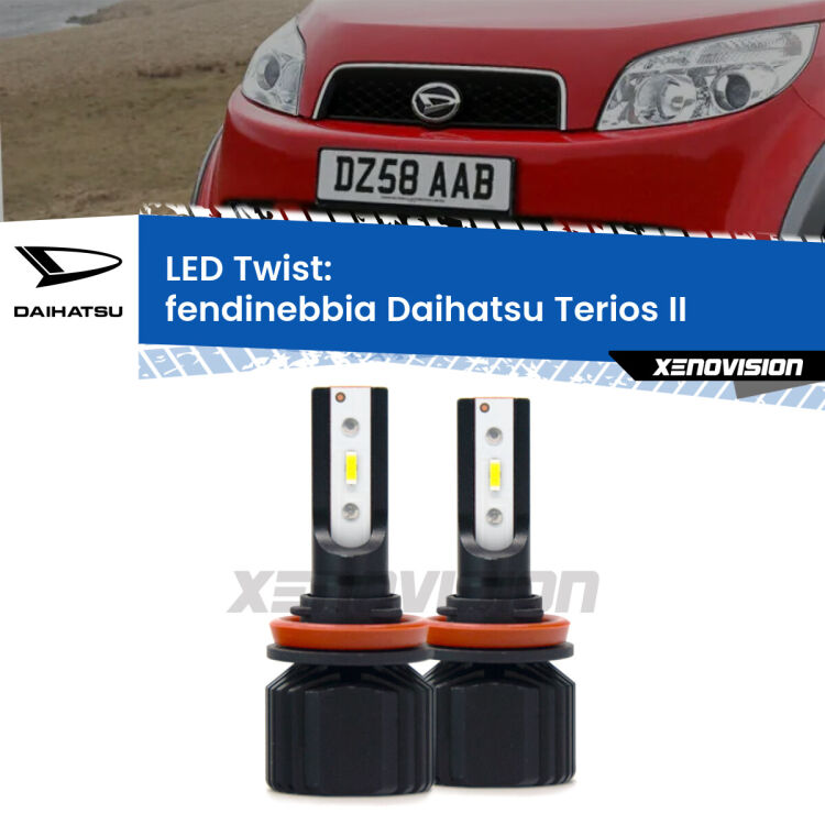 <strong>Kit fendinebbia LED</strong> per <strong>Daihatsu Terios</strong> II 2005 - 2009. Compatte, impermeabili, senza ventola: praticamente indistruttibili. Top Quality.