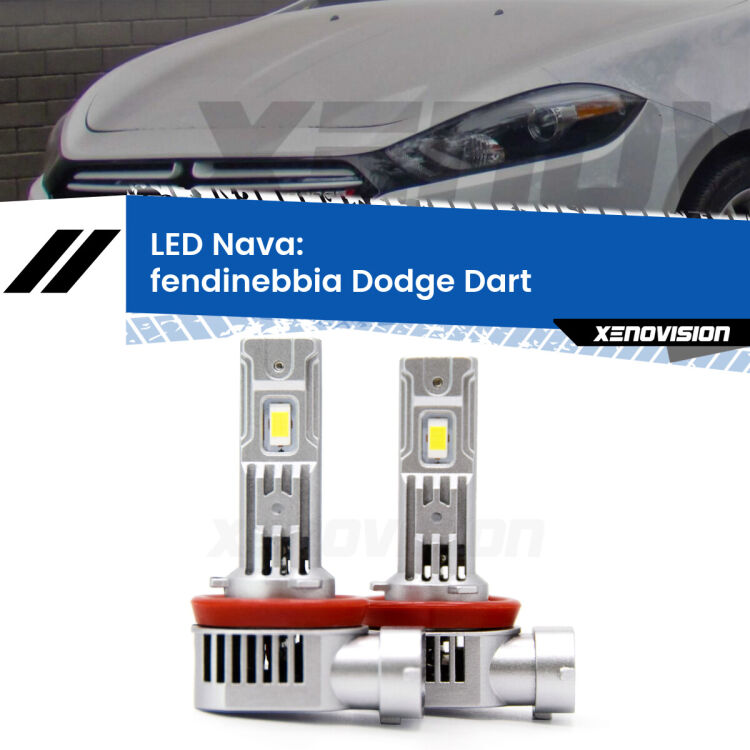 <strong>Fendinebbia LED no-spie per Dodge Dart</strong>  2012 in poi. Coppia lampade <strong>H11</strong>/H9/H8/H16(JP) modello Nava canbus, raffreddate a ventola.