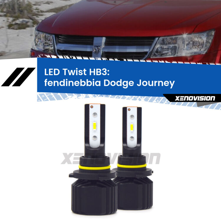 <strong>Kit fendinebbia LED</strong> HB3 per <strong>Dodge Journey</strong>  2008 - 2015. Compatte, impermeabili, senza ventola: praticamente indistruttibili. Top Quality.