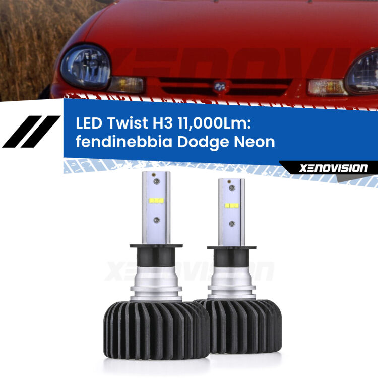 FINE SERIE: NO GARANZIA <strong>Kit fendinebbia LED</strong> H3 per <strong>Dodge Neon</strong>  1994 - 1999. Compatte, impermeabili, senza ventola: praticamente indistruttibili. Top Quality.