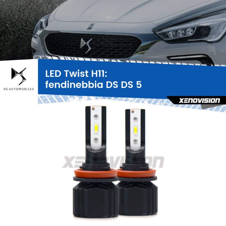 <strong>Kit fendinebbia LED</strong> H11 per <strong>DS DS 5</strong>  2015 in poi. Compatte, impermeabili, senza ventola: praticamente indistruttibili. Top Quality.