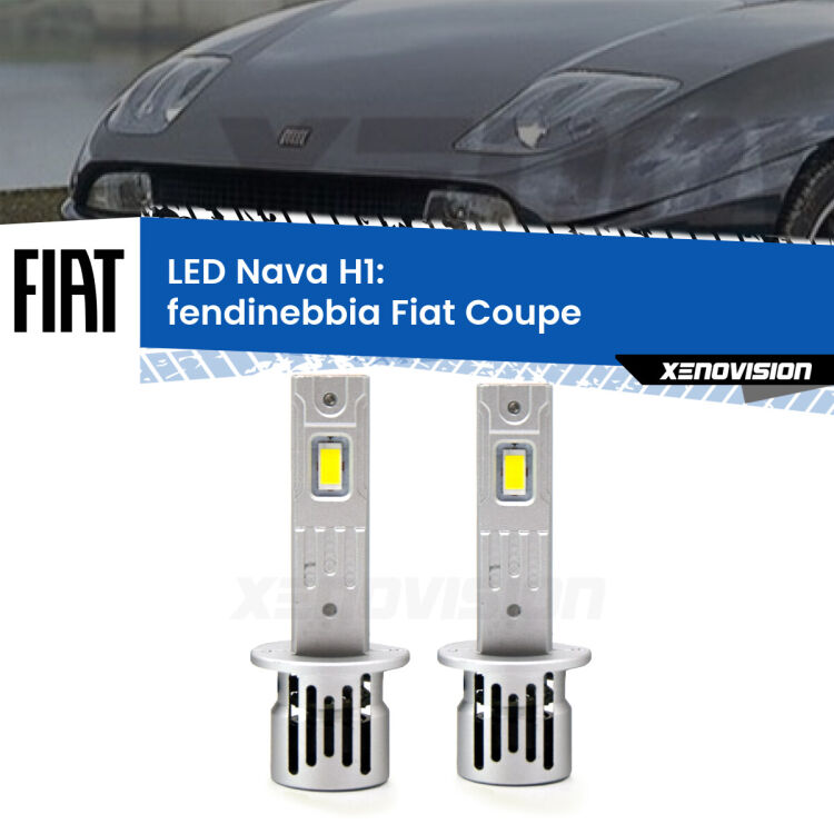 <strong>Fendinebbia LED no-spie per Fiat Coupe</strong>  1993 - 2000. Coppia lampade <strong> H1</strong> modello Nava canbus, raffreddate a ventola.