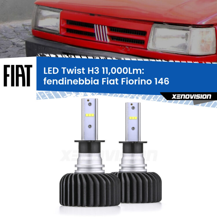 FINE SERIE: NO GARANZIA <strong>Kit fendinebbia LED</strong> H3 per <strong>Fiat Fiorino</strong> 146 1988 - 2001. Compatte, impermeabili, senza ventola: praticamente indistruttibili. Top Quality.