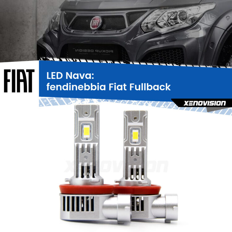 <strong>Fendinebbia LED no-spie per Fiat Fullback</strong>  2016 - 2019. Coppia lampade <strong>H11</strong>/H9/H8/H16(JP) modello Nava canbus, raffreddate a ventola.