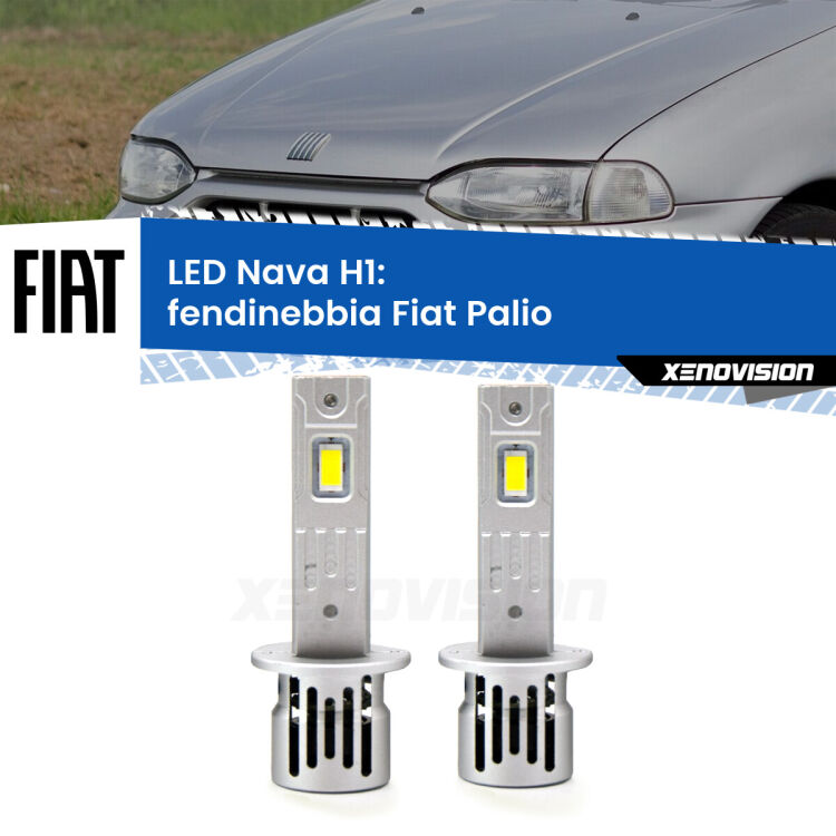 <strong>Fendinebbia LED no-spie per Fiat Palio</strong>  1996 - 2003. Coppia lampade <strong> H1</strong> modello Nava canbus, raffreddate a ventola.