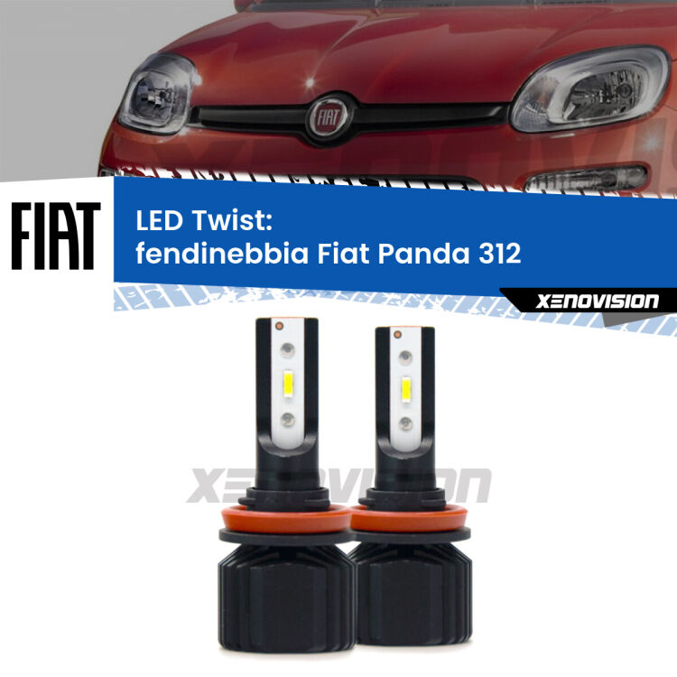 <strong>Kit fendinebbia LED</strong> per <strong>Fiat Panda</strong> 312 2012 in poi. Compatte, impermeabili, senza ventola: praticamente indistruttibili. Top Quality.