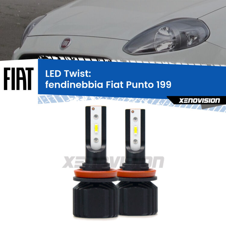 <strong>Kit fendinebbia LED</strong> per <strong>Fiat Punto</strong> 199 2012 - 2018. Compatte, impermeabili, senza ventola: praticamente indistruttibili. Top Quality.