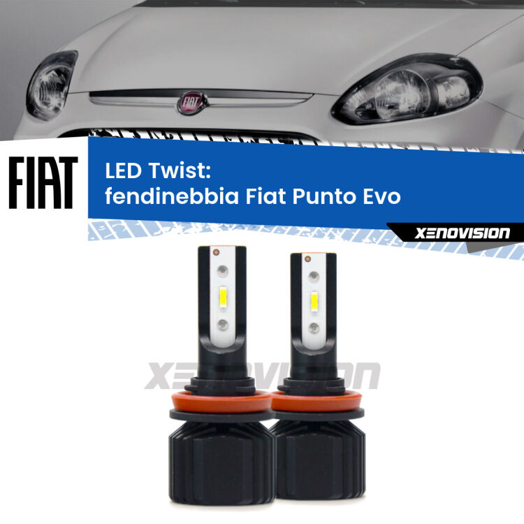 <strong>Kit fendinebbia LED</strong> per <strong>Fiat Punto Evo</strong>  2009 - 2015. Compatte, impermeabili, senza ventola: praticamente indistruttibili. Top Quality.