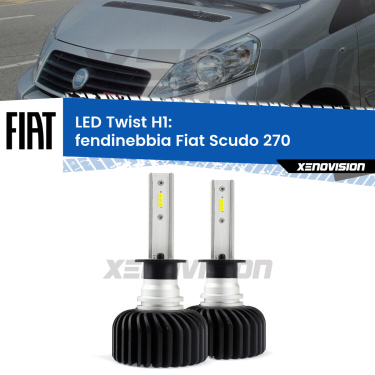 <strong>Kit fendinebbia LED</strong> H1 per <strong>Fiat Scudo</strong> 270 2007 - 2016. Compatte, impermeabili, senza ventola: praticamente indistruttibili. Top Quality.