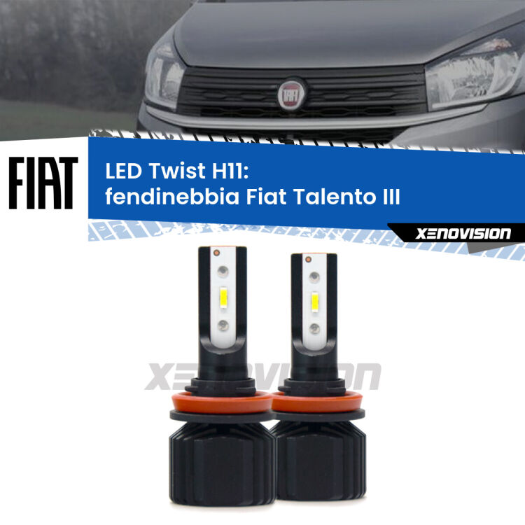 <strong>Kit fendinebbia LED</strong> per <strong>Fiat Talento</strong> III senza luci svolta. Compatte, impermeabili, senza ventola: praticamente indistruttibili. Top Quality.