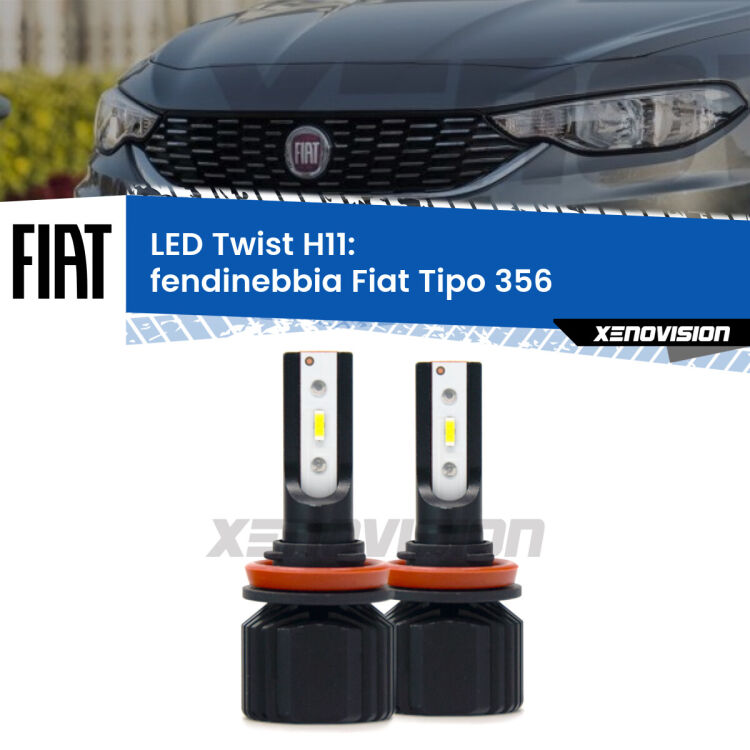 <strong>Kit fendinebbia LED</strong> per <strong>Fiat Tipo</strong> 356 2015 in poi. Compatte, impermeabili, senza ventola: praticamente indistruttibili. Top Quality.