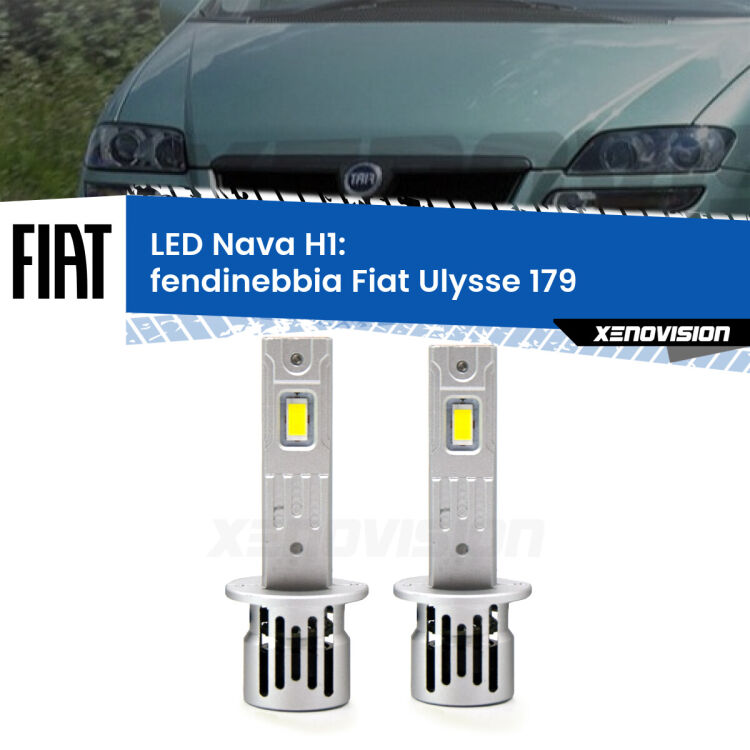 <strong>Fendinebbia LED no-spie per Fiat Ulysse</strong> 179 2002 - 2011. Coppia lampade <strong> H1</strong> modello Nava canbus, raffreddate a ventola.