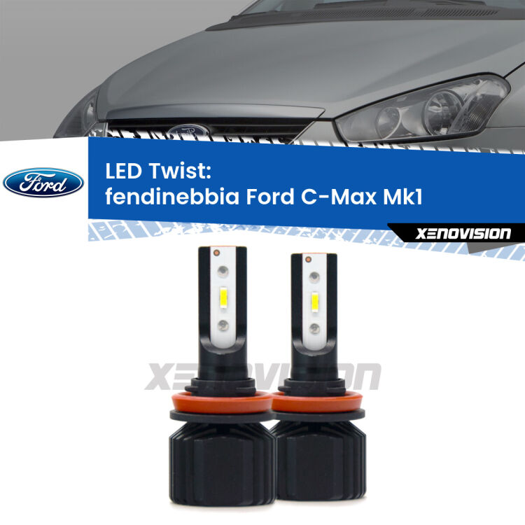 <strong>Kit fendinebbia LED</strong> per <strong>Ford C-Max</strong> Mk1 2003 - 2010. Compatte, impermeabili, senza ventola: praticamente indistruttibili. Top Quality.