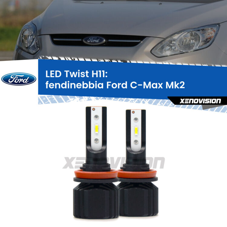 <strong>Kit fendinebbia LED</strong> per <strong>Ford C-Max</strong> Mk2 2011 - 2019. Compatte, impermeabili, senza ventola: praticamente indistruttibili. Top Quality.