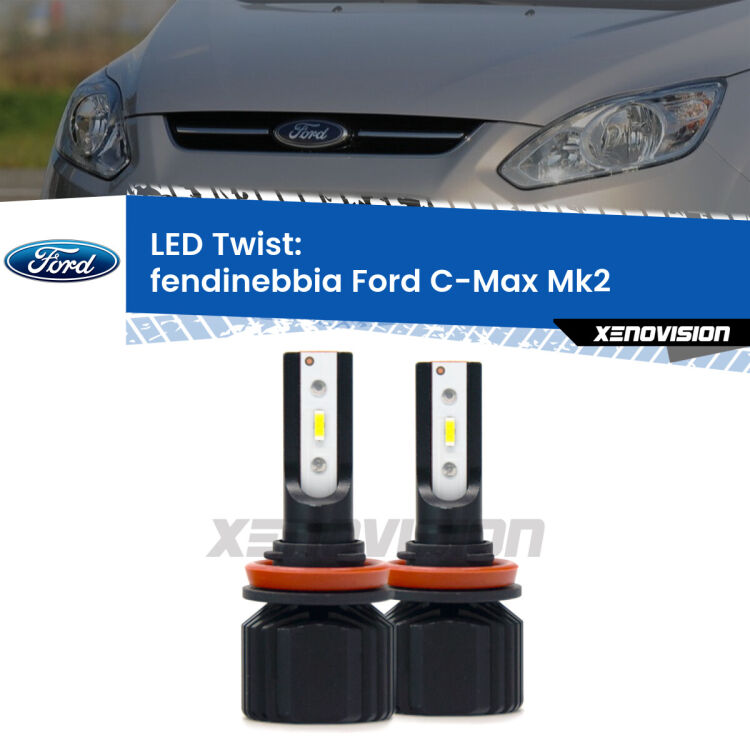 <strong>Kit fendinebbia LED</strong> per <strong>Ford C-Max</strong> Mk2 2011 - 2019. Compatte, impermeabili, senza ventola: praticamente indistruttibili. Top Quality.