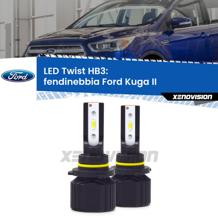 <strong>Kit fendinebbia LED</strong> HB3 per <strong>Ford Kuga II</strong>  2012 - 2015. Compatte, impermeabili, senza ventola: praticamente indistruttibili. Top Quality.