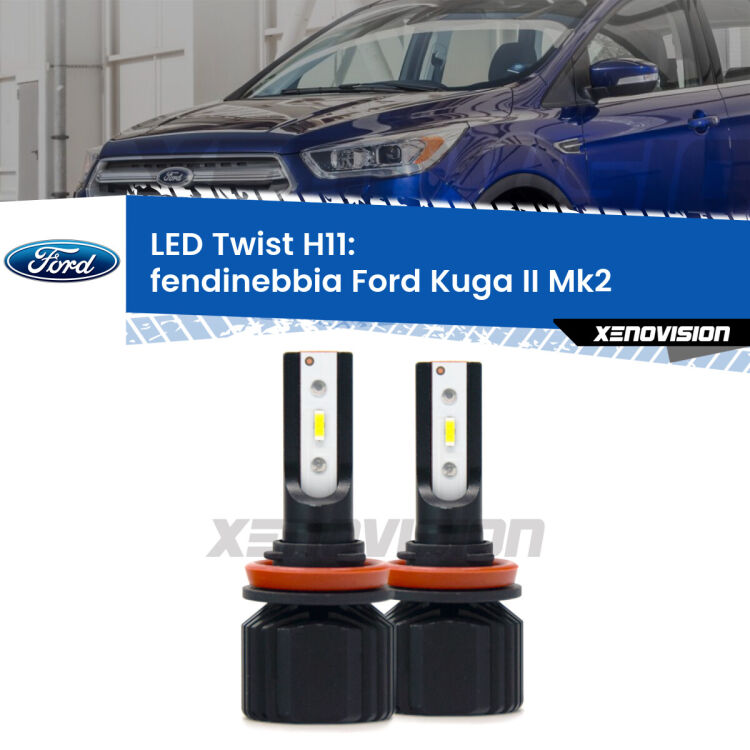 <strong>Kit fendinebbia LED</strong> per <strong>Ford Kuga II</strong>  2016 - 2019. Compatte, impermeabili, senza ventola: praticamente indistruttibili. Top Quality.