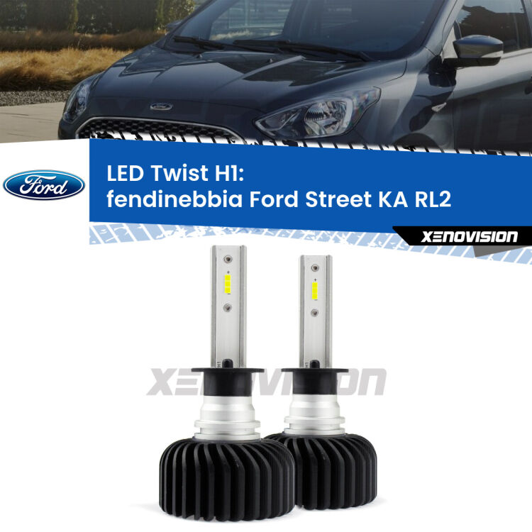 <strong>Kit fendinebbia LED</strong> H1 per <strong>Ford Street KA</strong> RL2 2003 - 2005. Compatte, impermeabili, senza ventola: praticamente indistruttibili. Top Quality.