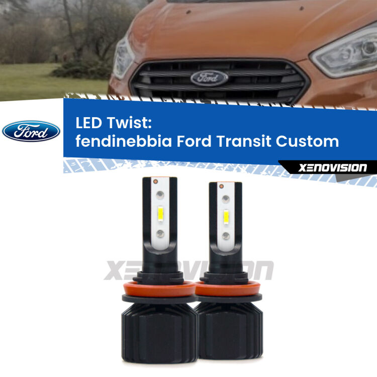 <strong>Kit fendinebbia LED</strong> per <strong>Ford Transit Custom</strong>  2012 - 2022. Compatte, impermeabili, senza ventola: praticamente indistruttibili. Top Quality.