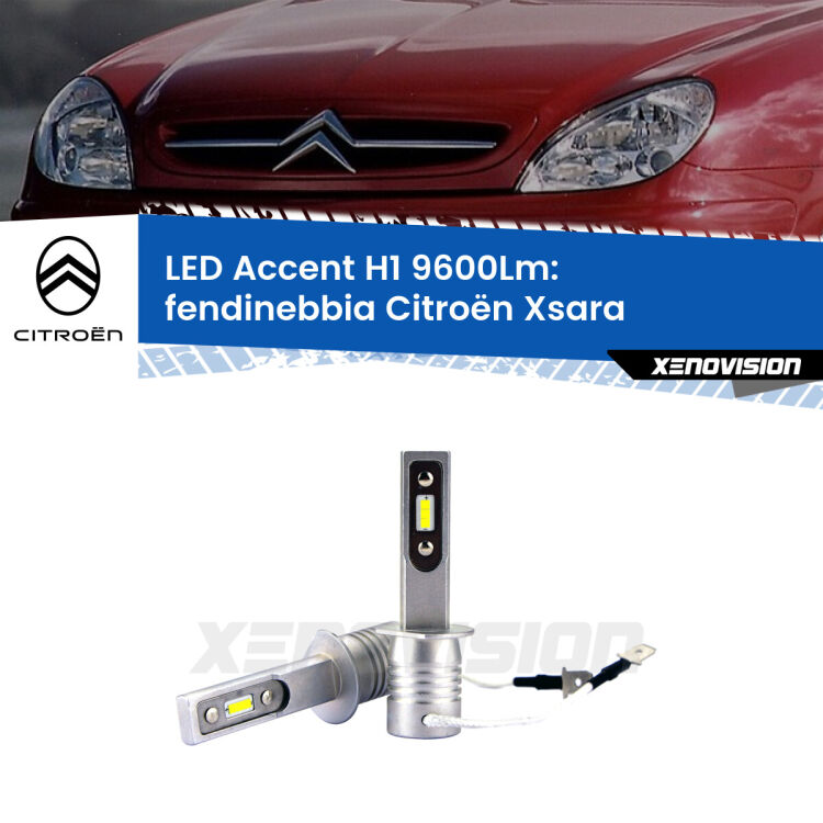 <strong>Kit LED Fendinebbia per Citroën Xsara</strong>  1997 - 2003.</strong> Coppia lampade <strong>H1</strong> senza ventola e ultracompatte per installazioni in fari senza spazi.