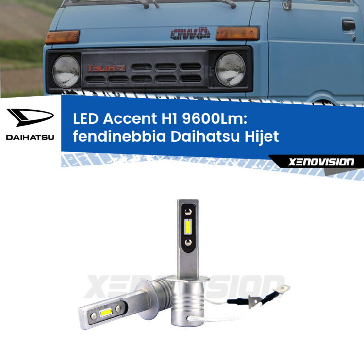 <strong>Kit LED Fendinebbia per Daihatsu Hijet</strong>  1992 - 2005.</strong> Coppia lampade <strong>H1</strong> senza ventola e ultracompatte per installazioni in fari senza spazi.