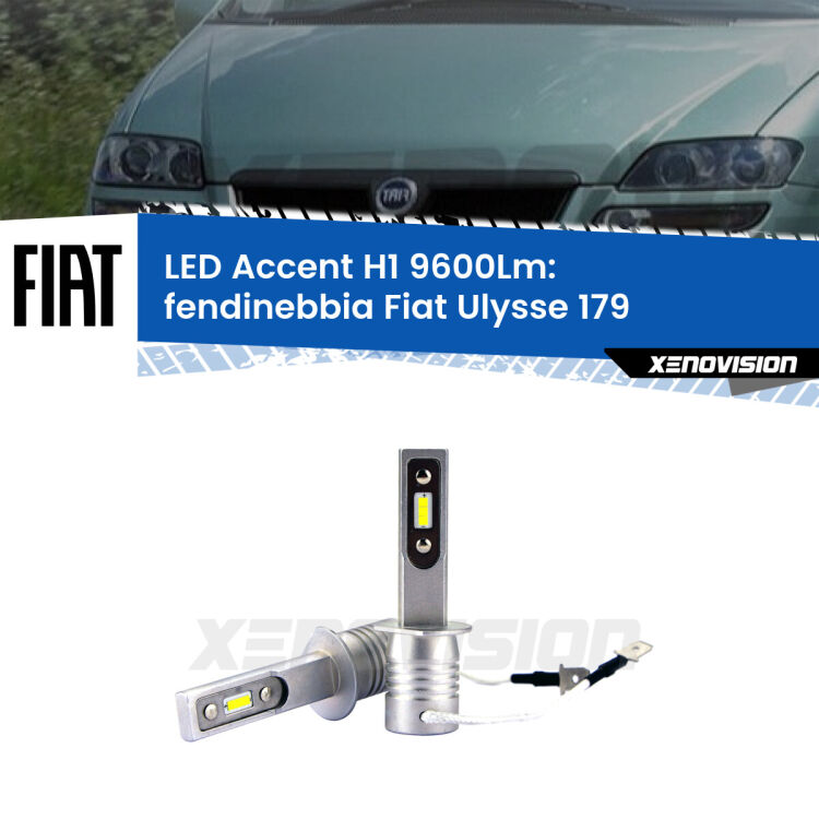 <strong>Kit LED Fendinebbia per Fiat Ulysse</strong> 179 2002 - 2011.</strong> Coppia lampade <strong>H1</strong> senza ventola e ultracompatte per installazioni in fari senza spazi.