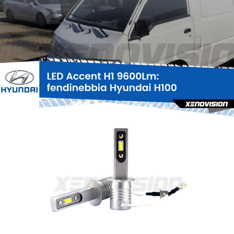 <strong>Kit LED Fendinebbia per Hyundai H100</strong>  1994 - 2000.</strong> Coppia lampade <strong>H1</strong> senza ventola e ultracompatte per installazioni in fari senza spazi.