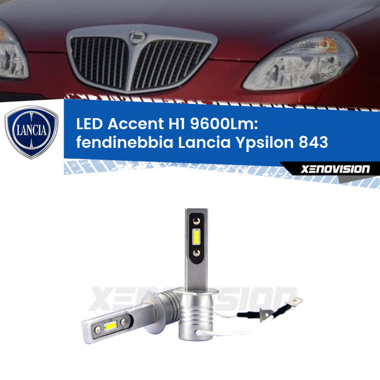 <strong>Kit LED Fendinebbia per Lancia Ypsilon</strong> 843 2003 - 2011.</strong> Coppia lampade <strong>H1</strong> senza ventola e ultracompatte per installazioni in fari senza spazi.