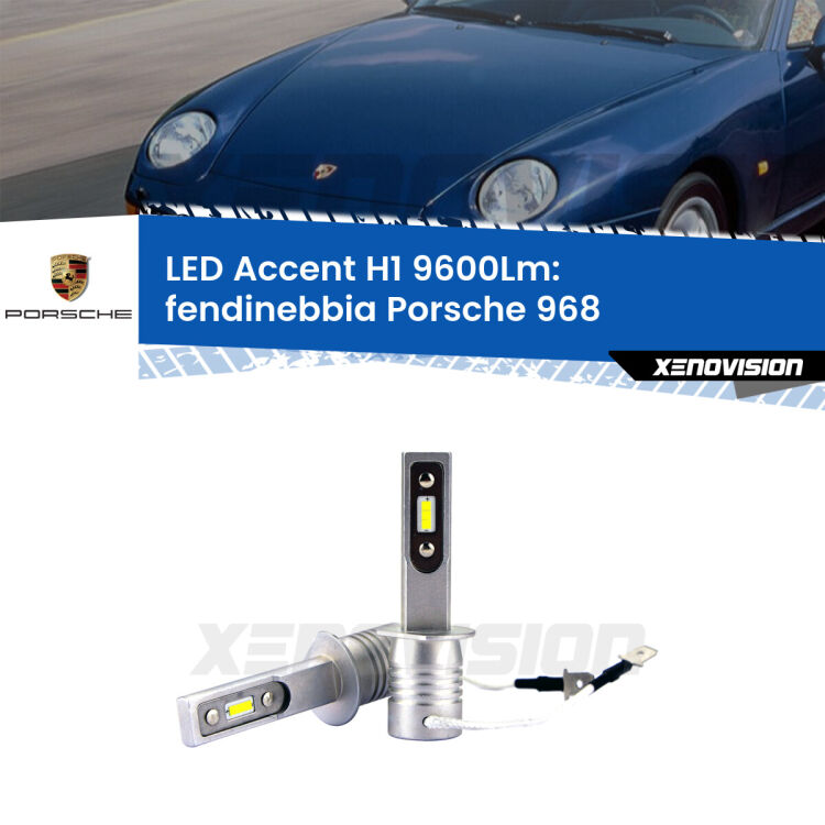 <strong>Kit LED Fendinebbia per Porsche 968</strong>  1991 - 1995.</strong> Coppia lampade <strong>H1</strong> senza ventola e ultracompatte per installazioni in fari senza spazi.