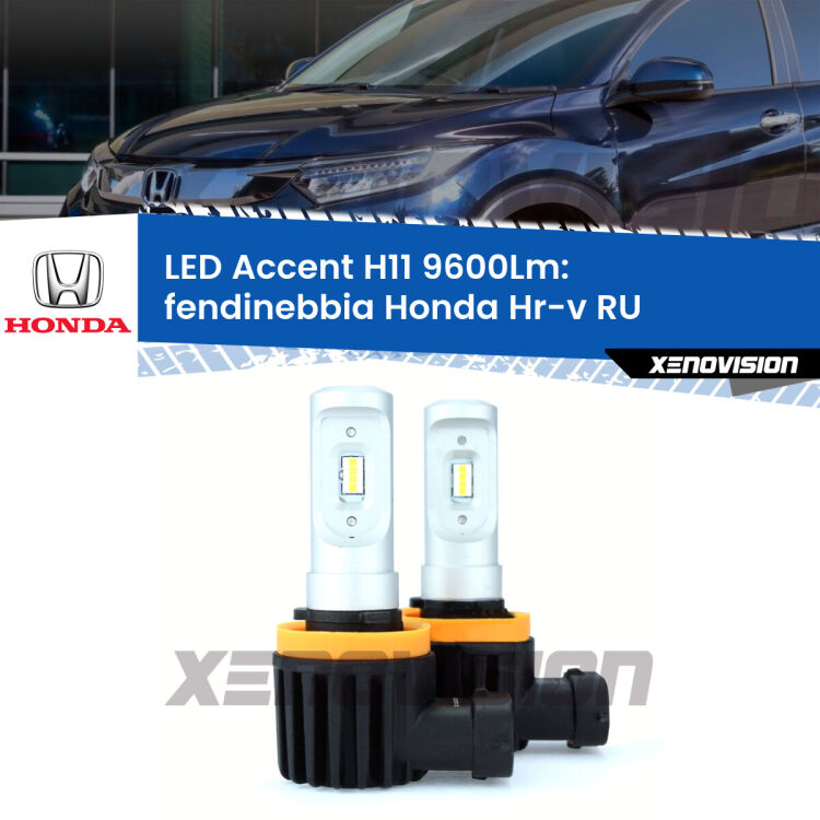 FINE SERIE: NO GARANZIA <strong>Kit LED Fendinebbia per Honda Hr-v</strong> RU 2013 in poi.</strong> Coppia lampade <strong>H11</strong> senza ventola e ultracompatte per installazioni in fari senza spazi.