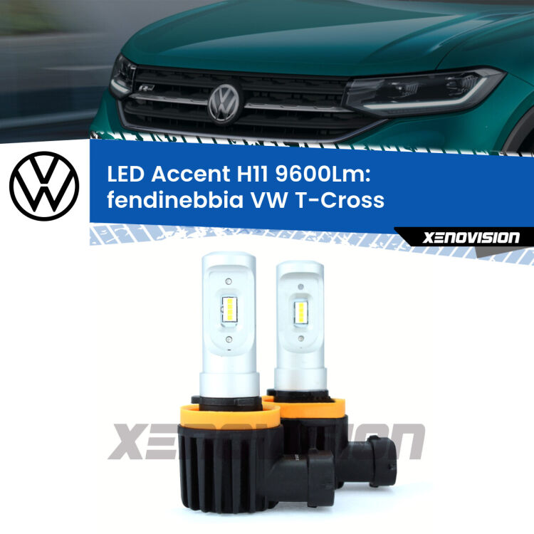 FINE SERIE: NO GARANZIA <strong>Kit LED Fendinebbia per VW T-Cross</strong>  in poi.</strong> Coppia lampade <strong>H11</strong> senza ventola e ultracompatte per installazioni in fari senza spazi.