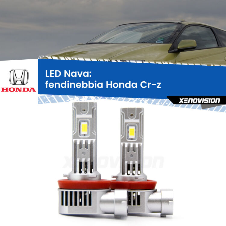 <strong>Fendinebbia LED no-spie per Honda Cr-z</strong>  2010 - 2016. Coppia lampade <strong>H11</strong>/H9/H8/H16(JP) modello Nava canbus, raffreddate a ventola.