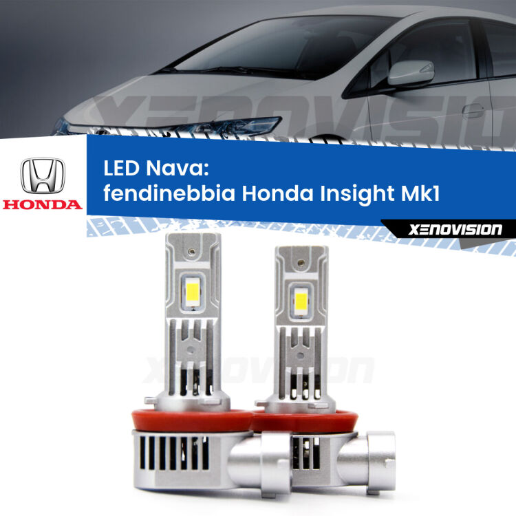 <strong>Fendinebbia LED no-spie per Honda Insight</strong> Mk1 2000 - 2006. Coppia lampade <strong>H11</strong>/H9/H8/H16(JP) modello Nava canbus, raffreddate a ventola.