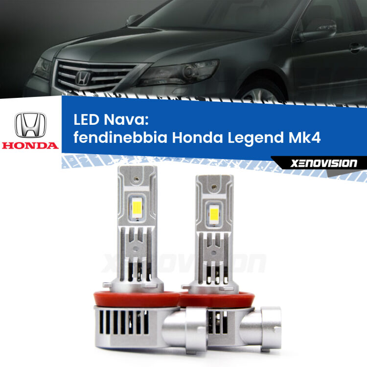 <strong>Fendinebbia LED no-spie per Honda Legend</strong> Mk4 2006 - 2008. Coppia lampade <strong>H11</strong>/H9/H8/H16(JP) modello Nava canbus, raffreddate a ventola.