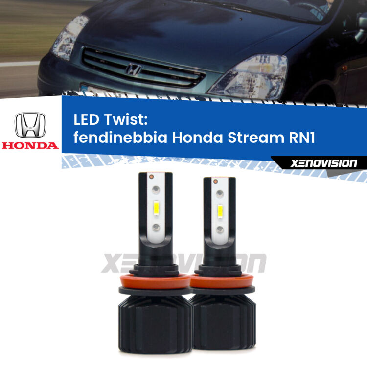 <strong>Kit fendinebbia LED</strong> per <strong>Honda Stream</strong> RN1 2001 - 2006. Compatte, impermeabili, senza ventola: praticamente indistruttibili. Top Quality.