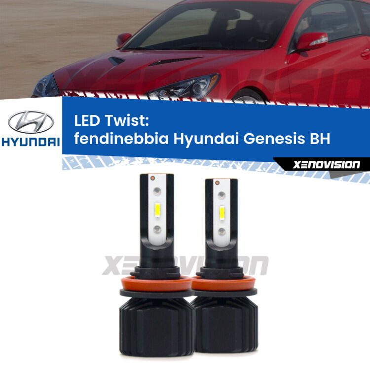 <strong>Kit fendinebbia LED</strong> per <strong>Hyundai Genesis</strong> BH 2008 - 2014. Compatte, impermeabili, senza ventola: praticamente indistruttibili. Top Quality.