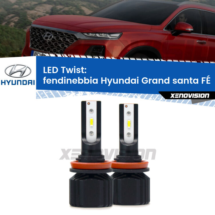 <strong>Kit fendinebbia LED</strong> per <strong>Hyundai Grand santa FÉ</strong>  2013 in poi. Compatte, impermeabili, senza ventola: praticamente indistruttibili. Top Quality.