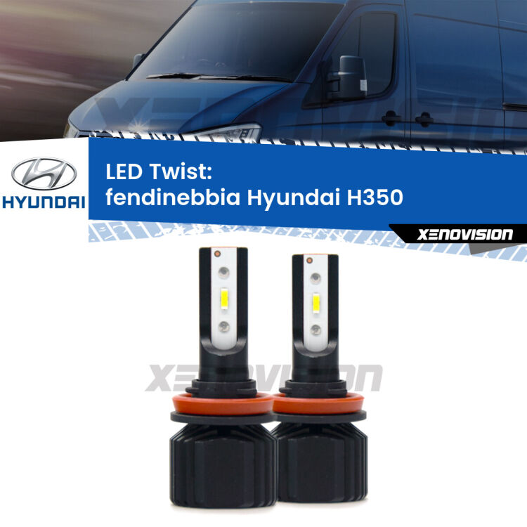 <strong>Kit fendinebbia LED</strong> per <strong>Hyundai H350</strong>  2015 in poi. Compatte, impermeabili, senza ventola: praticamente indistruttibili. Top Quality.