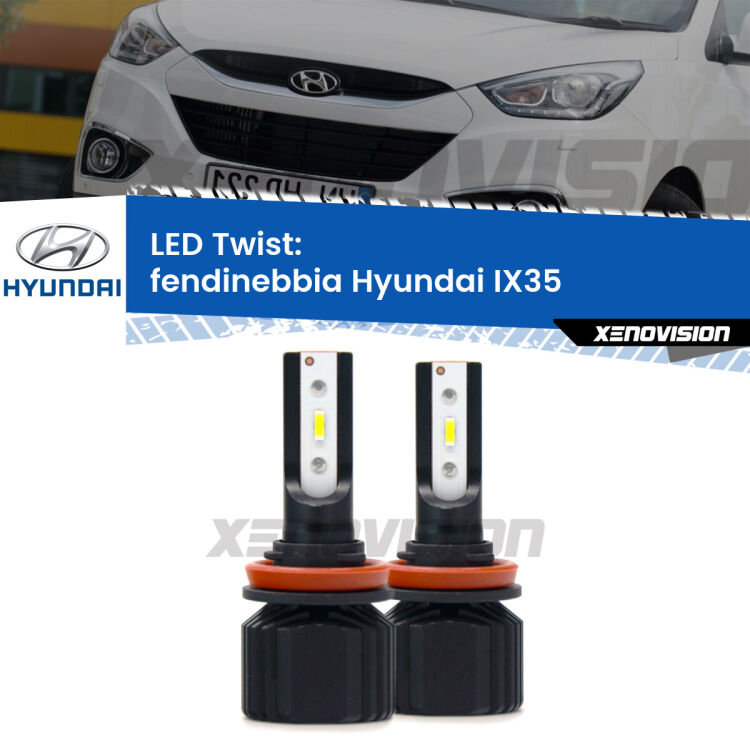 <strong>Kit fendinebbia LED</strong> per <strong>Hyundai IX35</strong>  2009 - 2015. Compatte, impermeabili, senza ventola: praticamente indistruttibili. Top Quality.