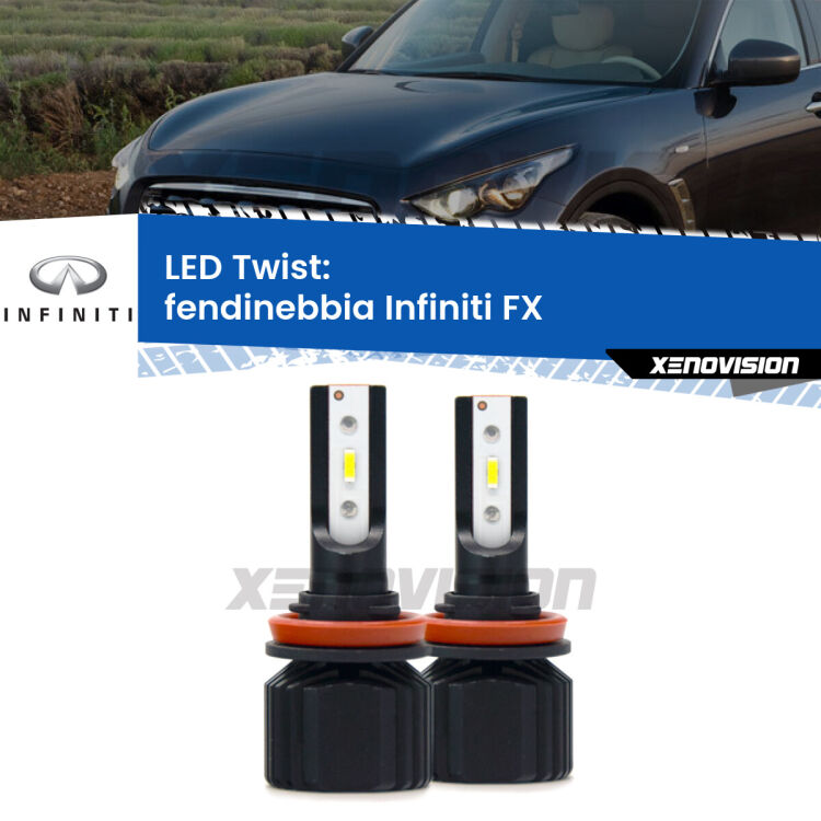 <strong>Kit fendinebbia LED</strong> per <strong>Infiniti FX</strong>  2003 - 2008. Compatte, impermeabili, senza ventola: praticamente indistruttibili. Top Quality.