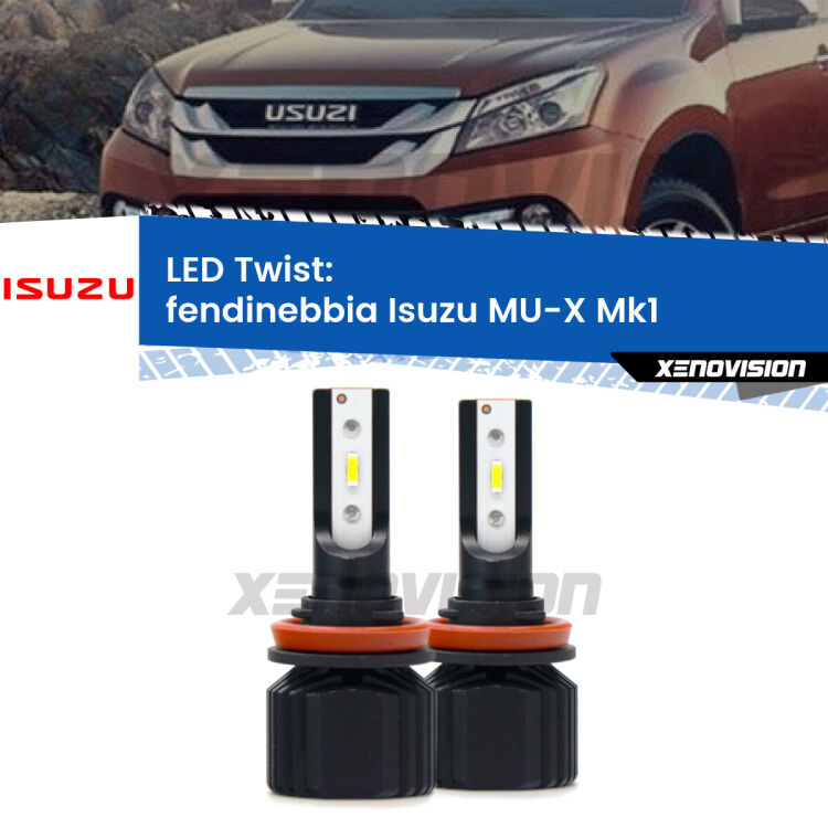 <strong>Kit fendinebbia LED</strong> per <strong>Isuzu MU-X</strong> Mk1 2013 - 2019. Compatte, impermeabili, senza ventola: praticamente indistruttibili. Top Quality.