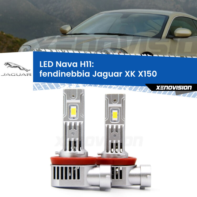 <strong>Fendinebbia LED no-spie per Jaguar XK</strong> X150 2006 - 2011. Coppia lampade <strong>H11</strong> modello Nava canbus, raffreddate a ventola.